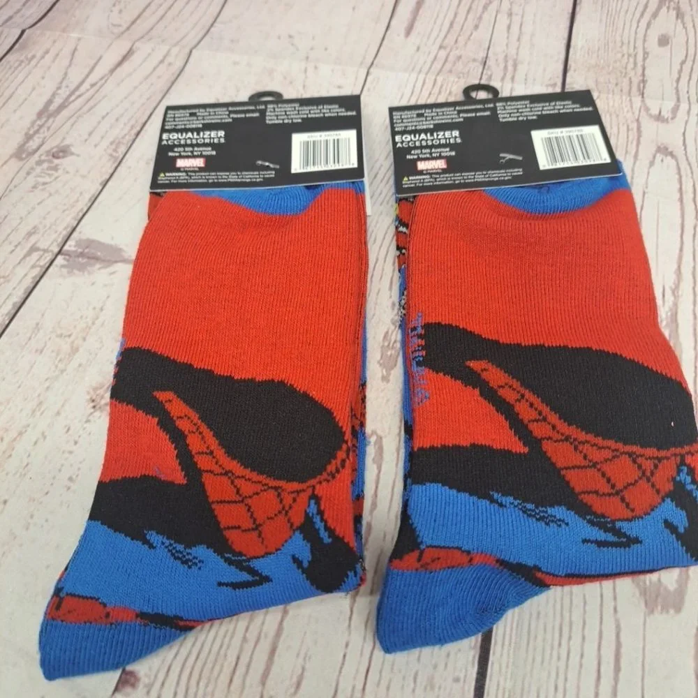 Marvel Spider-Man All Over Graphics Size 9-13 ‎ Crew Socks (2 Pair)